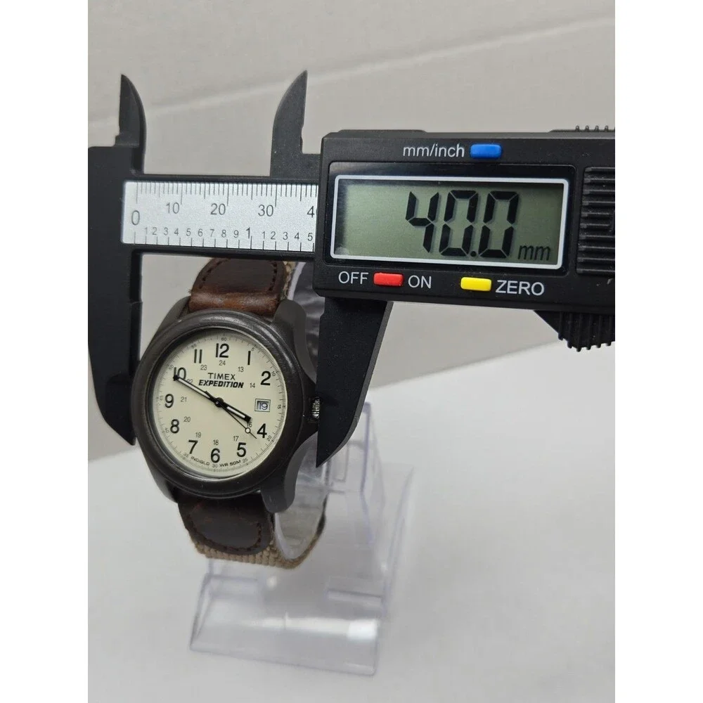 Timex Expedition Camper Mens Watch Indiglo Date Brown Strap Dial New Battery